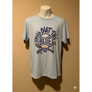 Charlie Hustle Kansas City Royals Baseball T Shirt Mens Medium M Blue KC